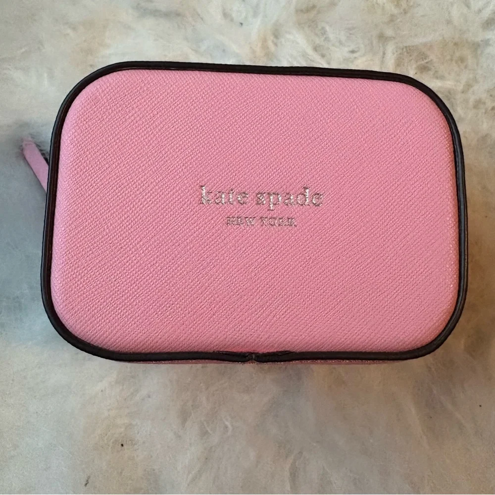 Kate Spade Pink Heart and Bird Jewelry Travel Case - Picture 2 of 3
